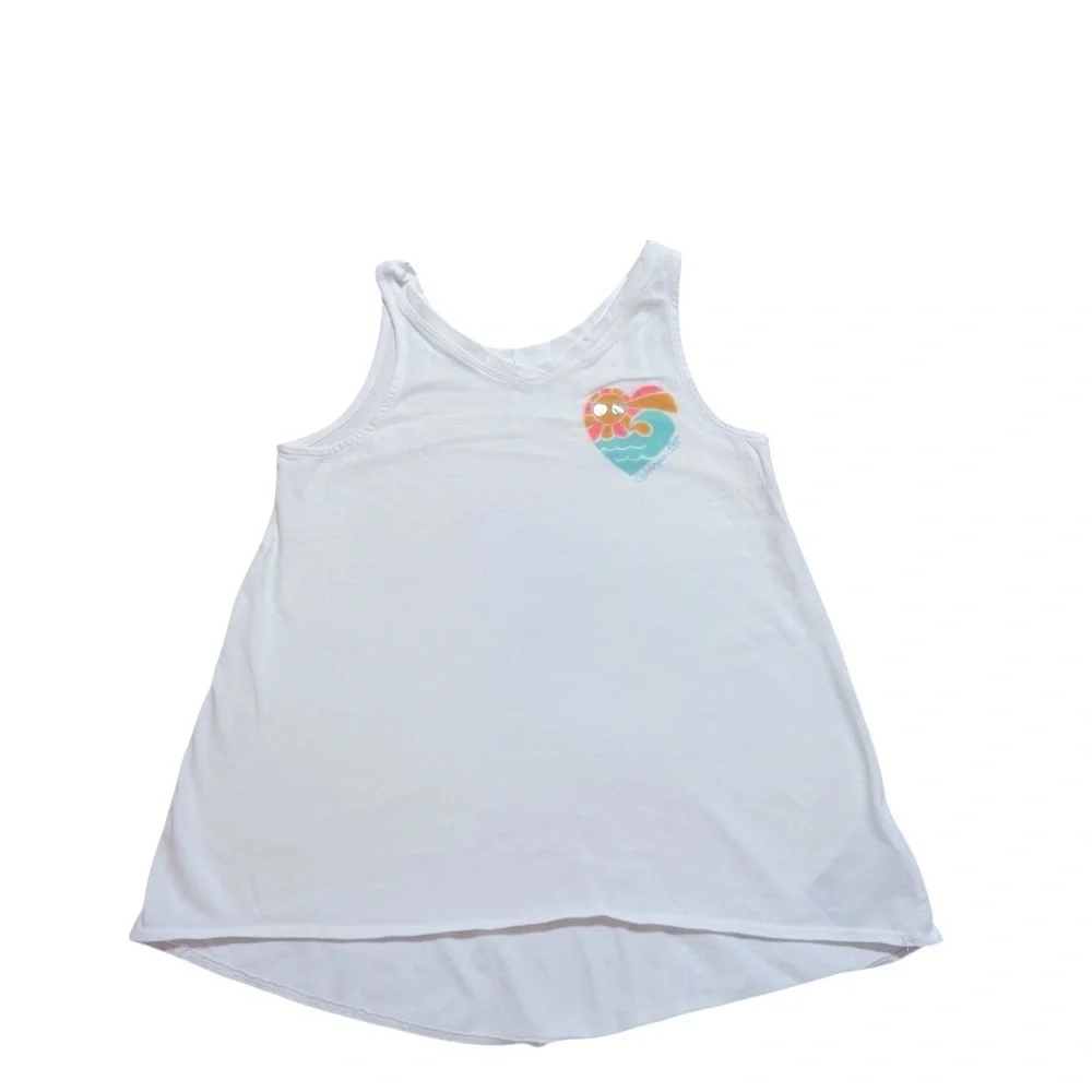 Old Navy|Kids Girls| White Graphic V-Neck A-Line Tank-Size 8 years